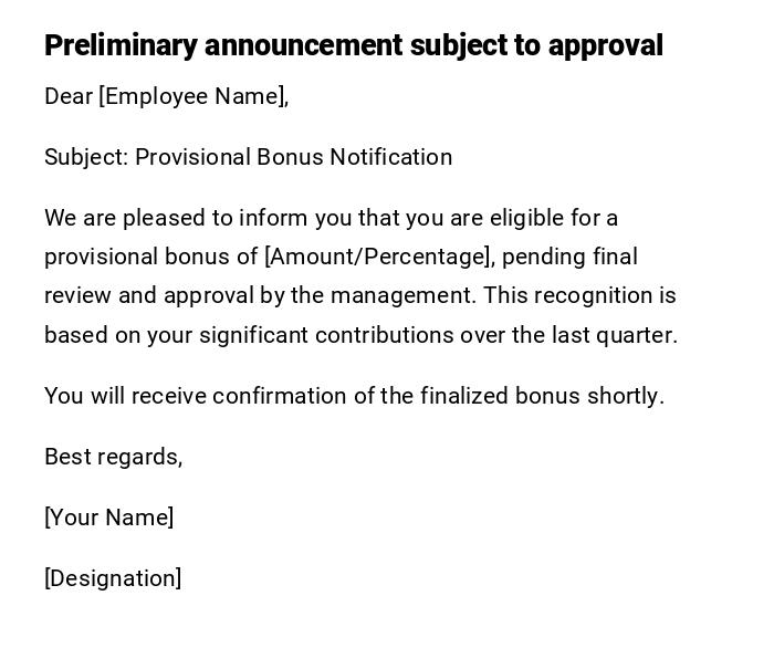Preliminary announcement subject to approval Preliminary announcement subject to approval