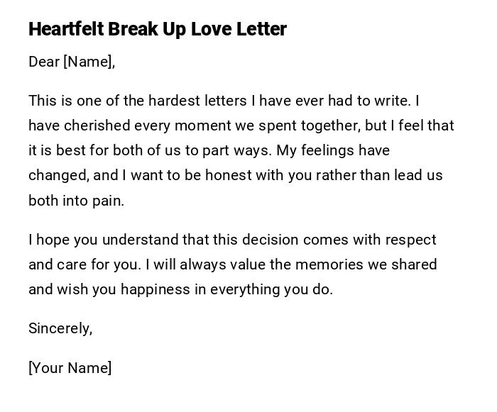 Heartfelt Break Up Love Letter Heartfelt Break Up Love Letter