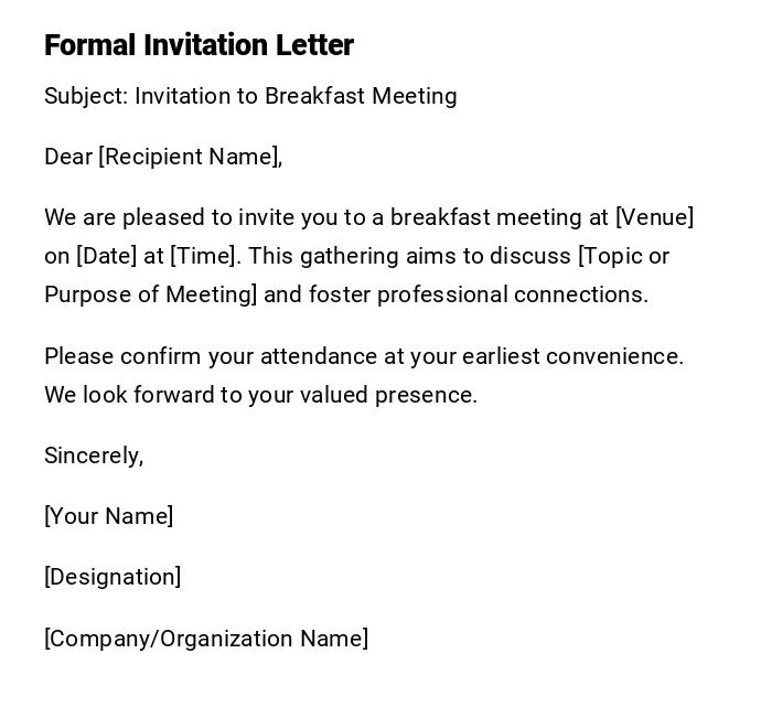 Formal Invitation Letter