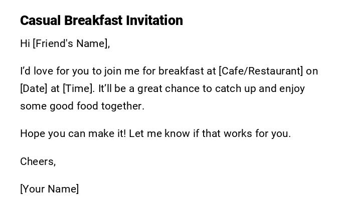Casual Breakfast Invitation