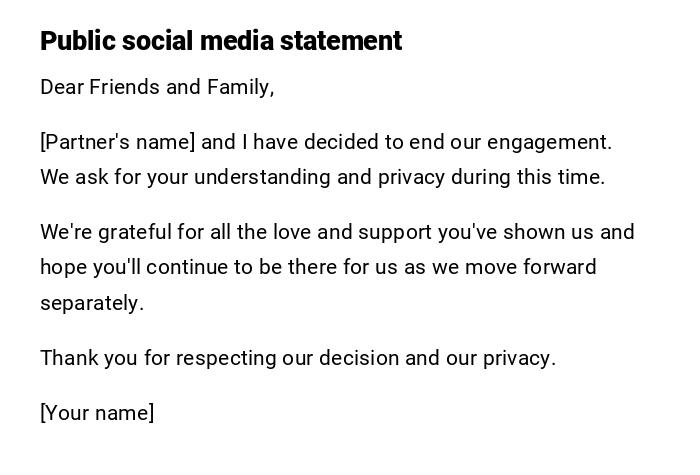 Public social media statement