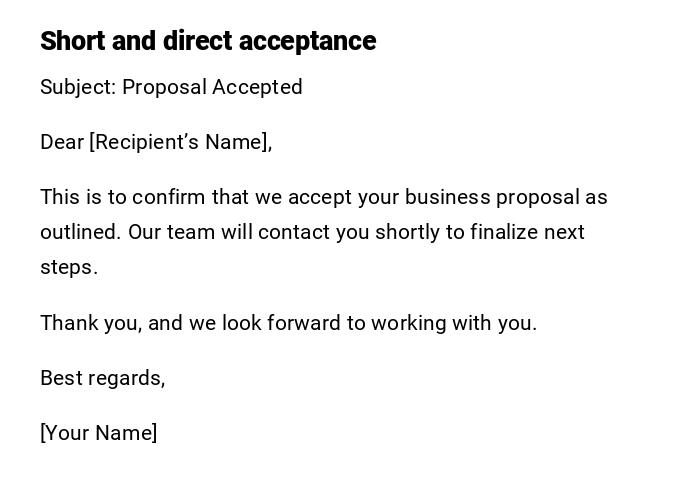 Short and direct acceptance
