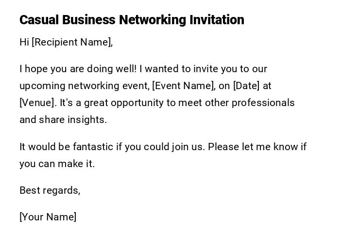Casual Business Networking Invitation