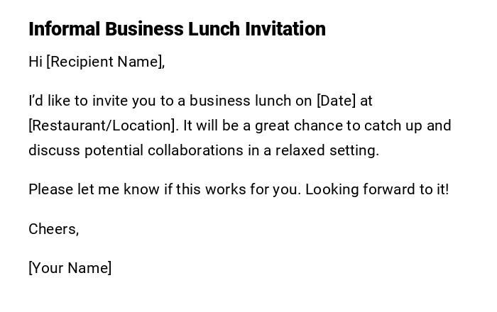 Informal Business Lunch Invitation