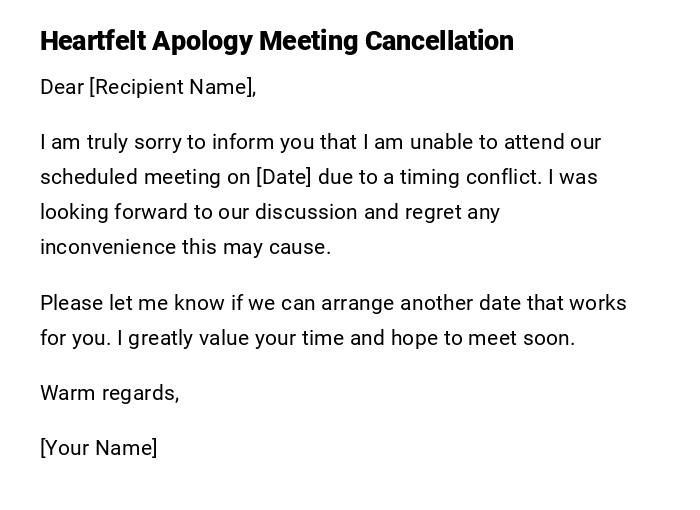 Heartfelt Apology Meeting Cancellation