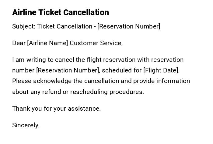 Airline Ticket Cancellation Airline Ticket Cancellation