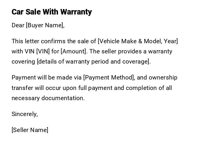 Car Sale With Warranty