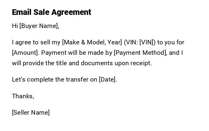 Email Sale Agreement