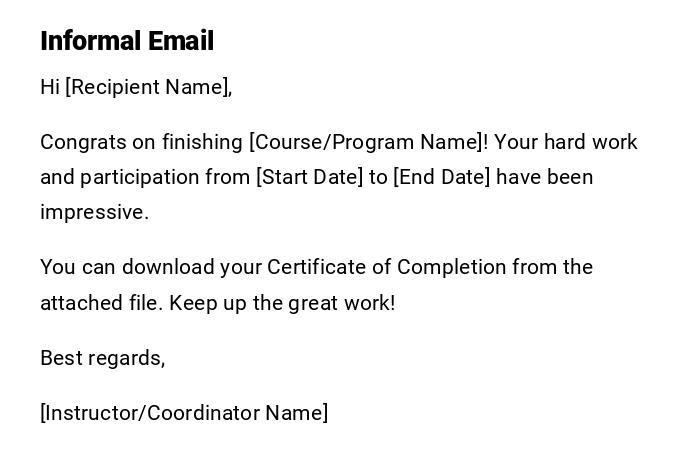 Informal Email