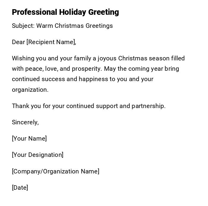 Professional Holiday Greeting
