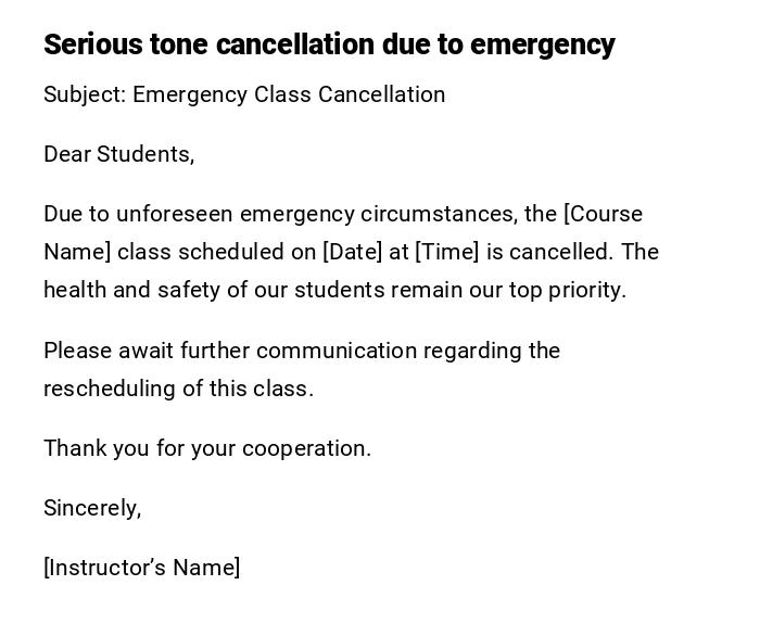 Serious tone cancellation due to emergency