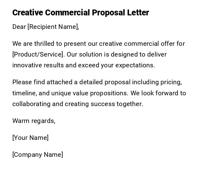 Creative Commercial Proposal Letter