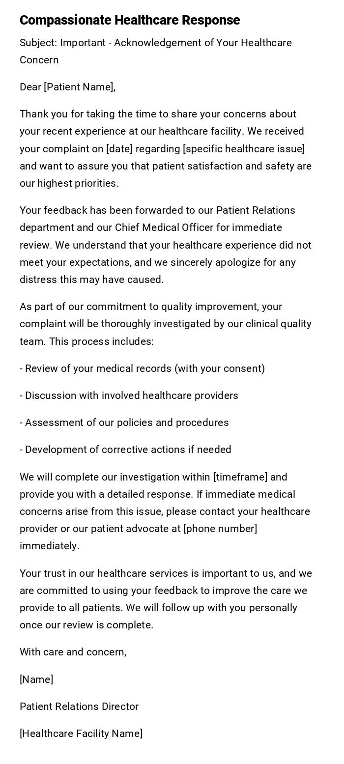 Compassionate Healthcare Response