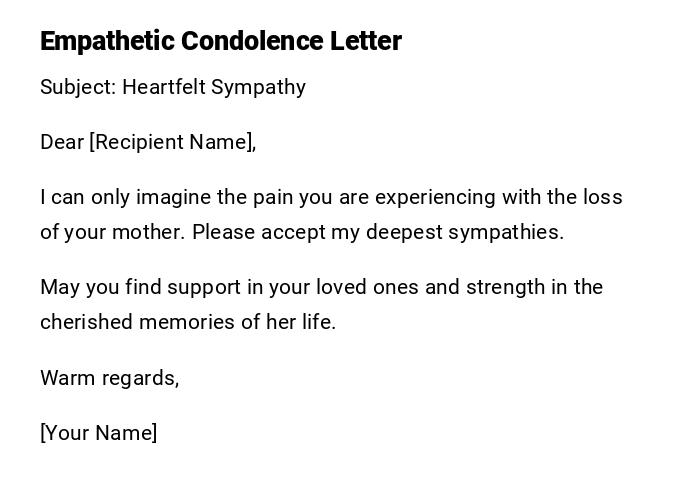 Empathetic Condolence Letter
