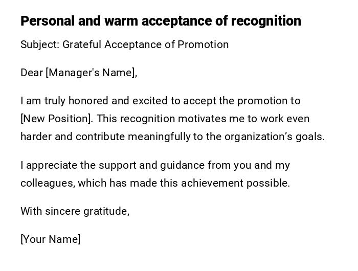 Personal and warm acceptance of recognition
