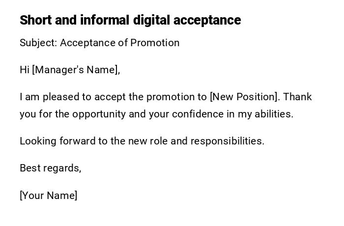 Short and informal digital acceptance