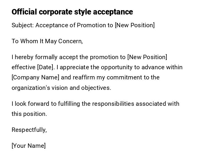 Official corporate style acceptance