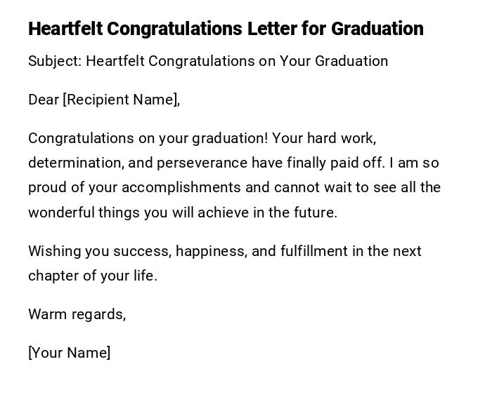 Heartfelt Congratulations Letter for Graduation