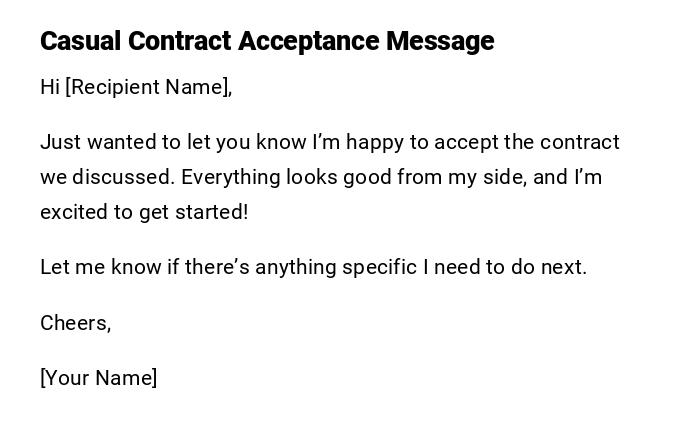 Casual Contract Acceptance Message