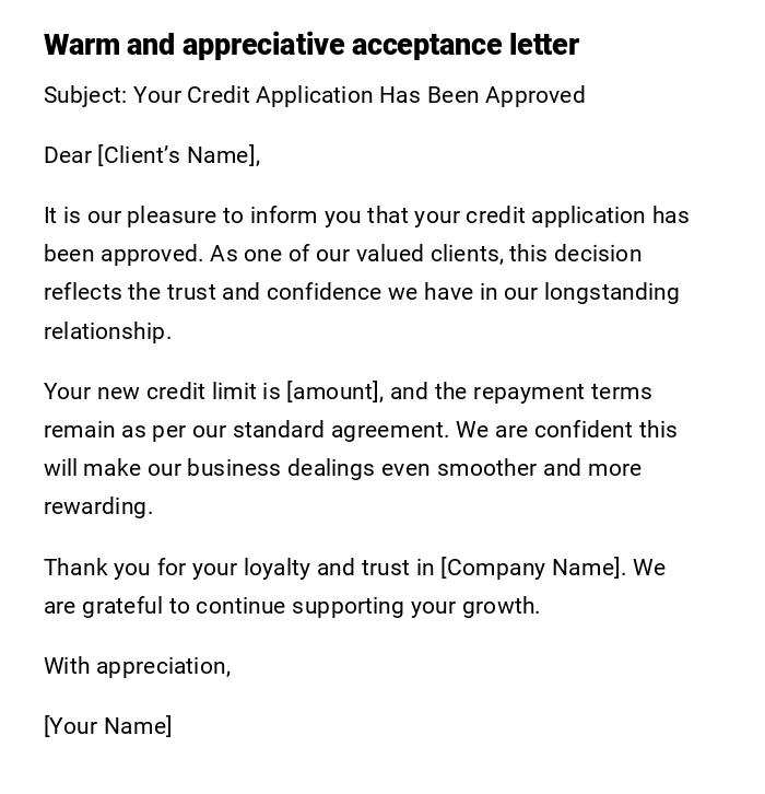 Warm and appreciative acceptance letter