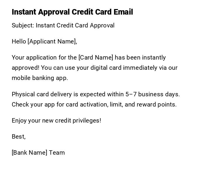 Instant Approval Credit Card Email Instant Approval Credit Card Email
