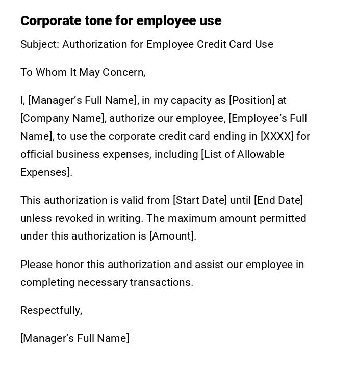Corporate tone for employee use