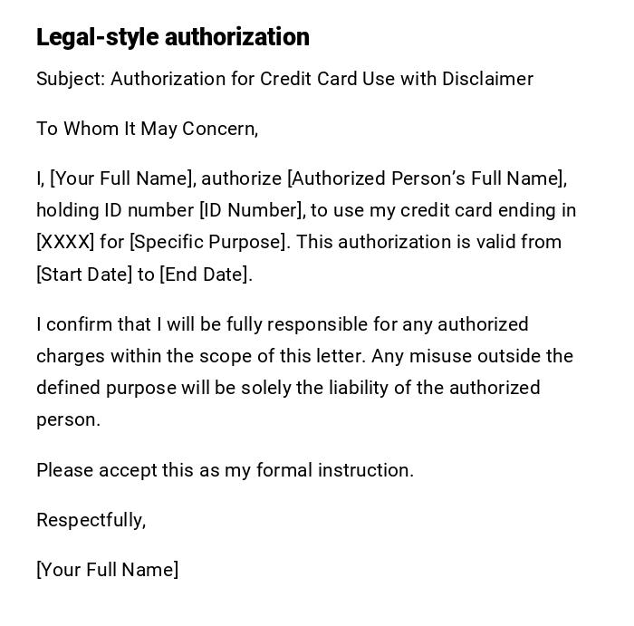 Legal-style authorization