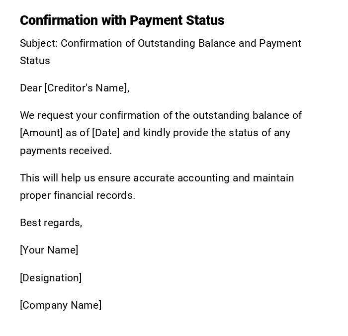Confirmation with Payment Status