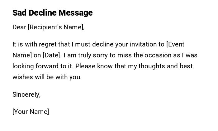 Sad Decline Message