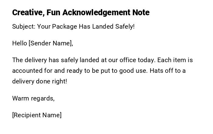 Creative, Fun Acknowledgement Note