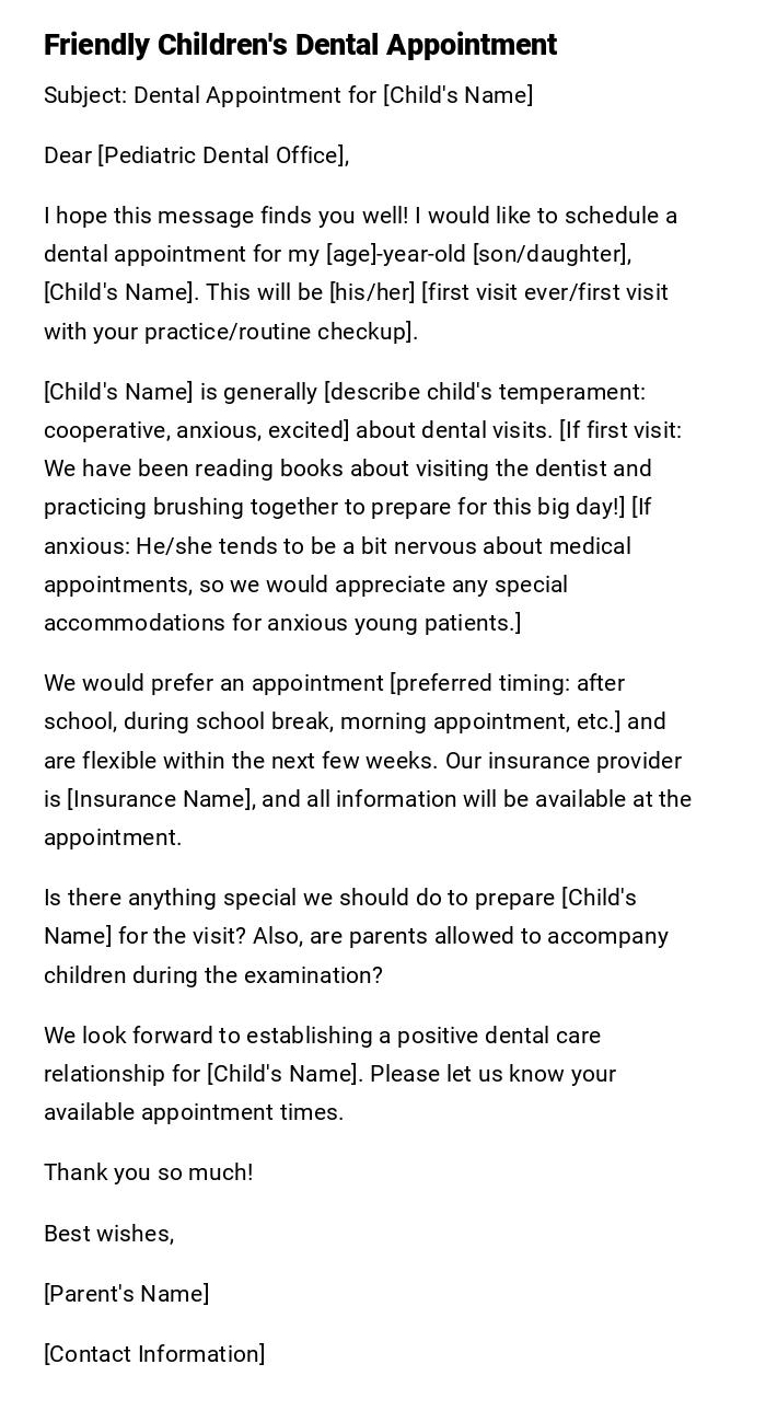 Friendly Children's Dental Appointment