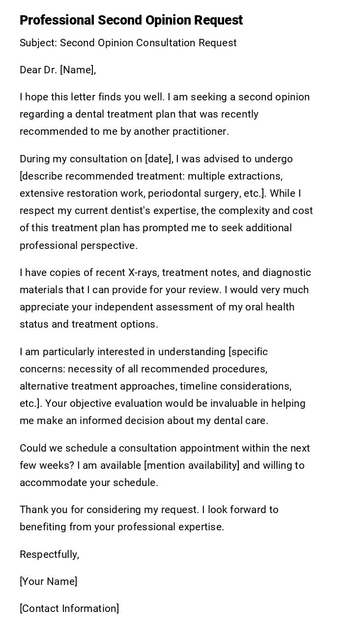 Professional Second Opinion Request