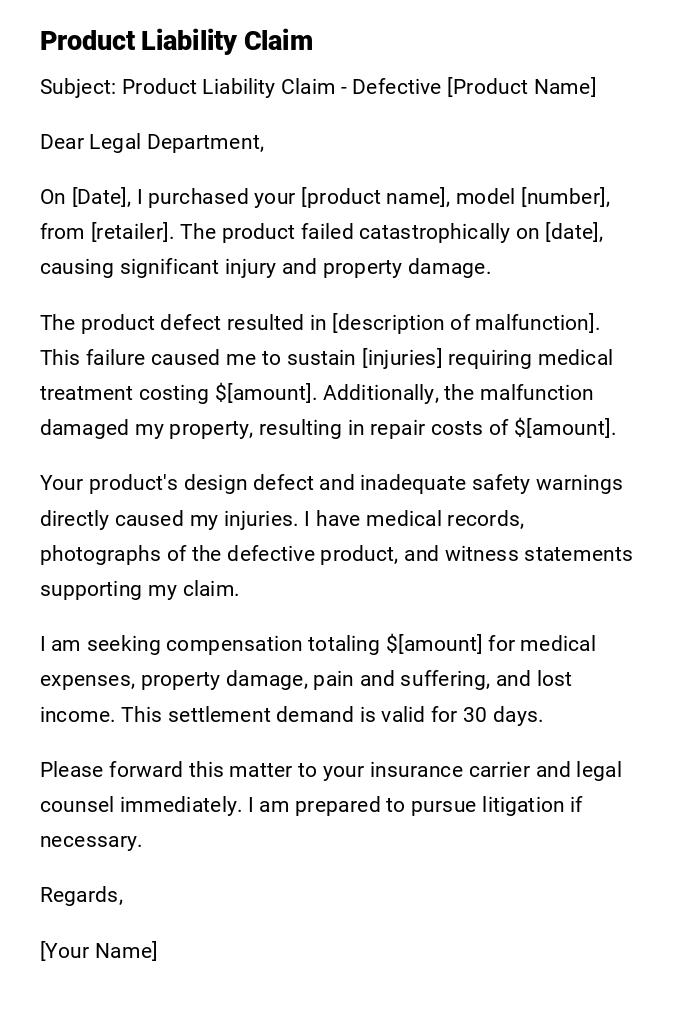 Product Liability Claim