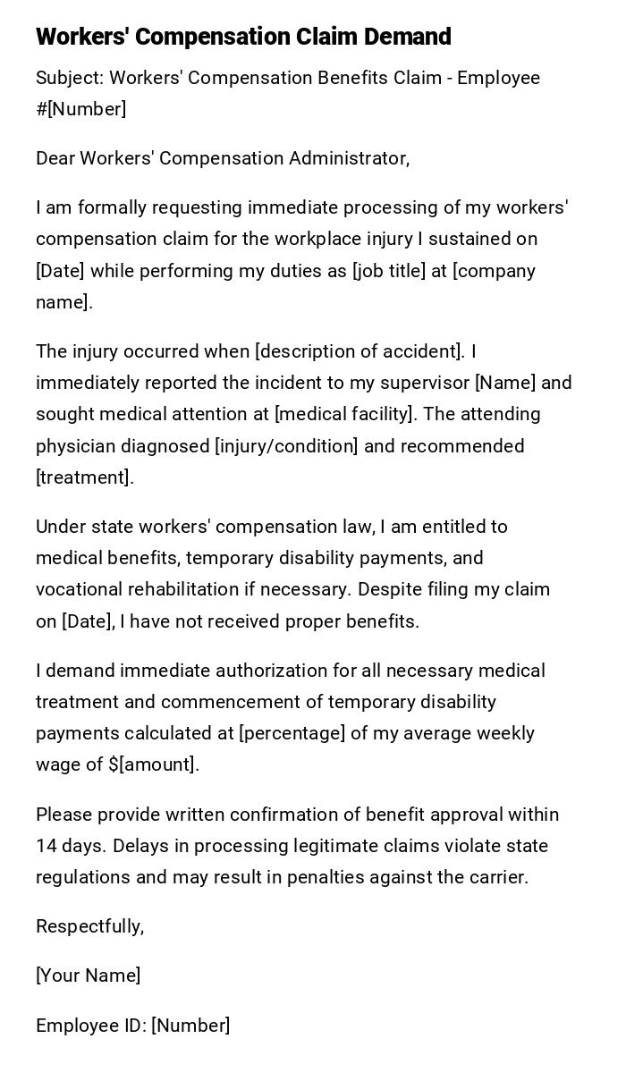 Workers' Compensation Claim Demand