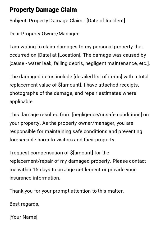 Property Damage Claim