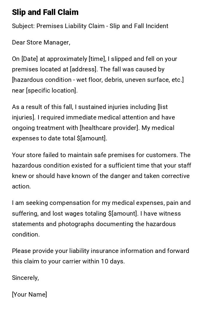 Slip and Fall Claim