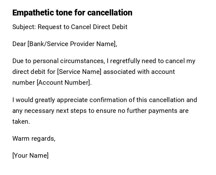 Empathetic tone for cancellation