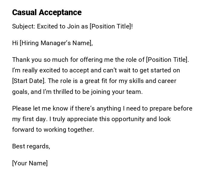 Casual Acceptance