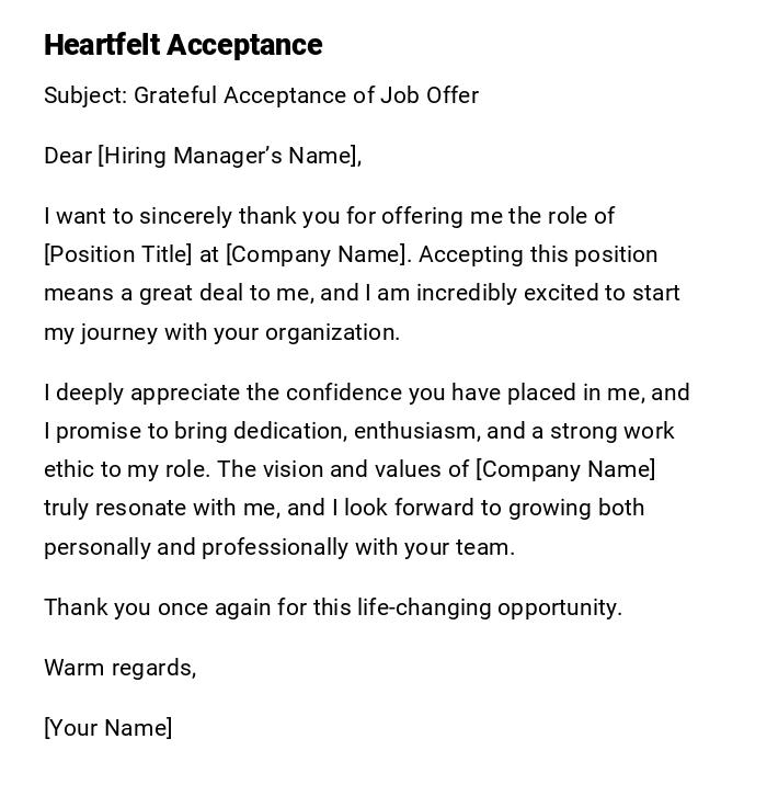 Heartfelt Acceptance