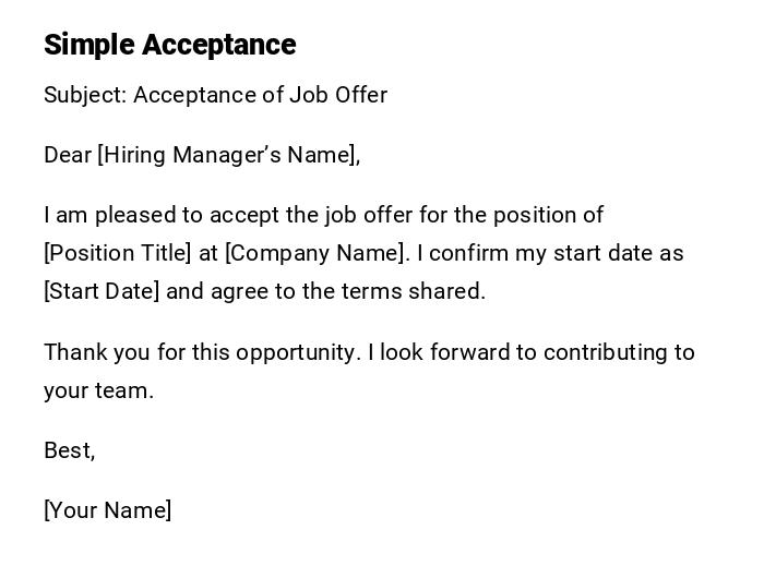 Simple Acceptance