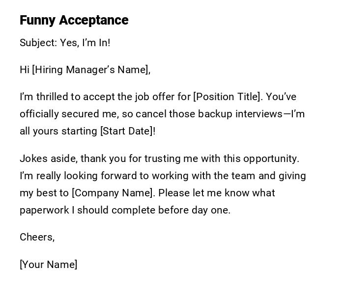 Funny Acceptance