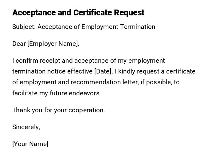 Acceptance and Certificate Request