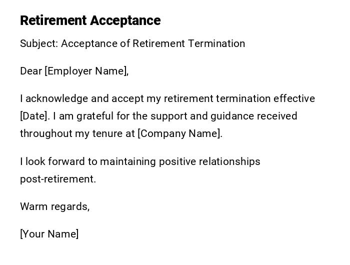 Retirement Acceptance