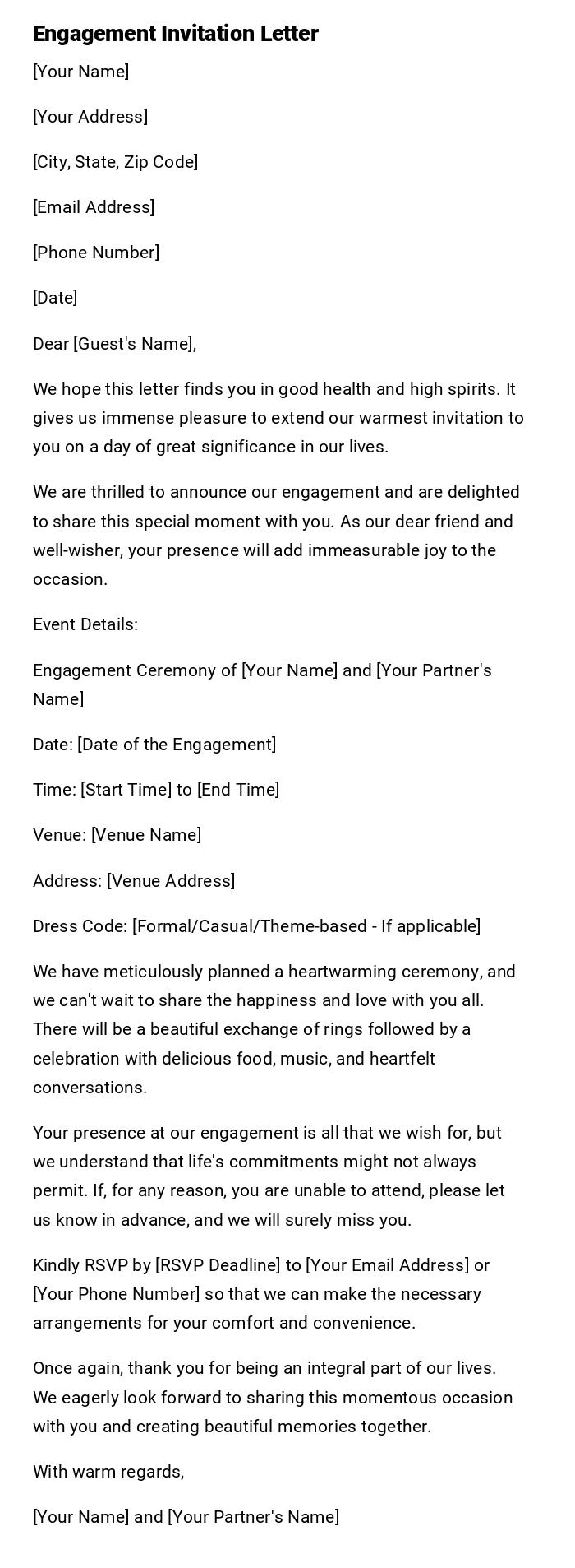 Engagement Invitation Letter