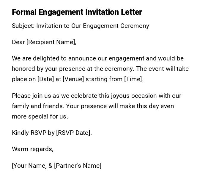 Formal Engagement Invitation Letter