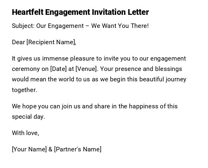 Heartfelt Engagement Invitation Letter