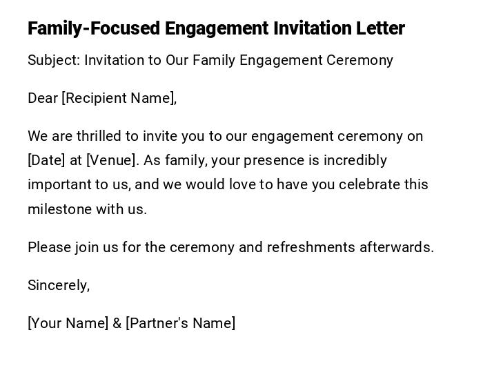 Family-Focused Engagement Invitation Letter