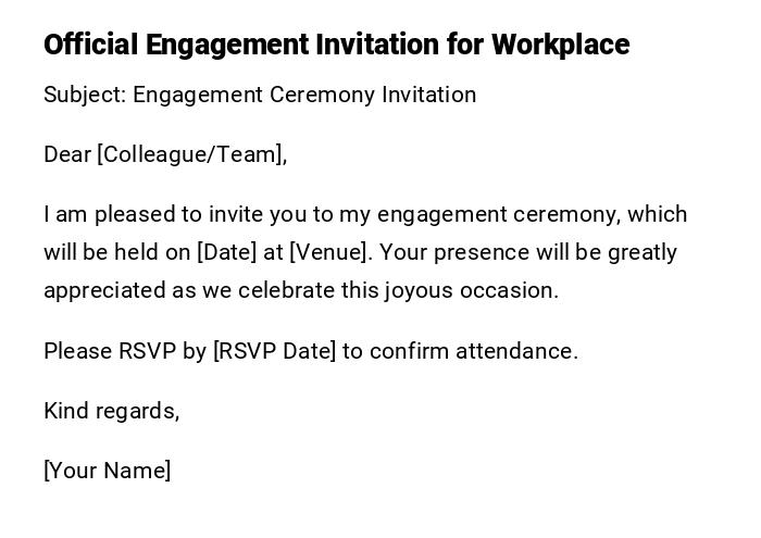 Official Engagement Invitation for Workplace