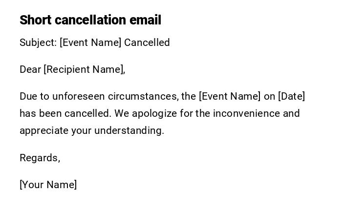 Short cancellation email