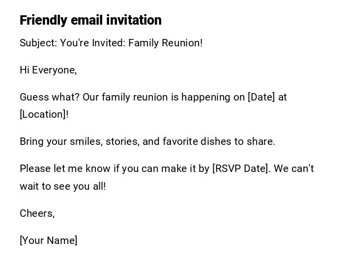 Friendly email invitation